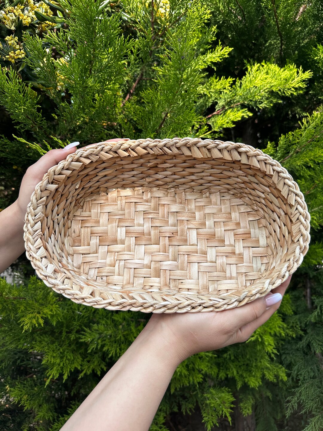Original Wicker Bread Basket Natural Straw Basket Etsy