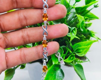 Citrine Bracelet, Citrine Crystal Bracelet, Bracelet, Citrine Gemstone, Silver Bracelet, Citrine, Citrine Jewelry, Gemstone Bracelet