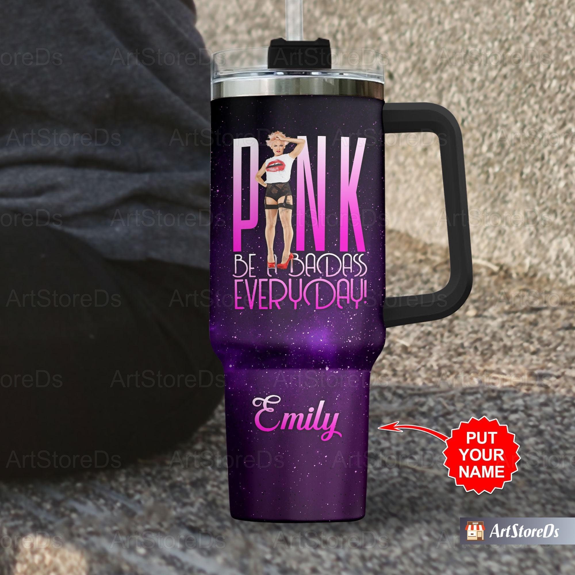 Personalized Pink P!nk Tumbler 40oz with Handle