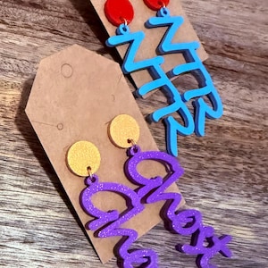 Pendientes personalizados para el día del partido • Joyería con espíritu escolar • Equipo deportivo • Regalo personalizado para fans