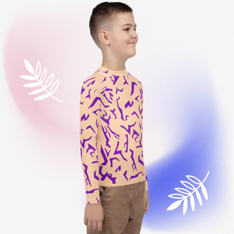 Kid Rash Guard Pattern Kids Demon Hunter Patterns Rash Guard in Peach - Base Layer for a K-pop ...