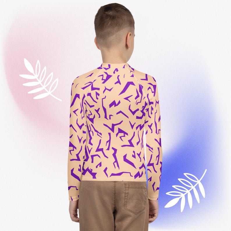 Kid Rash Guard Pattern Kids Demon Hunter Patterns Rash Guard in Peach - Base Layer for a K-pop ...