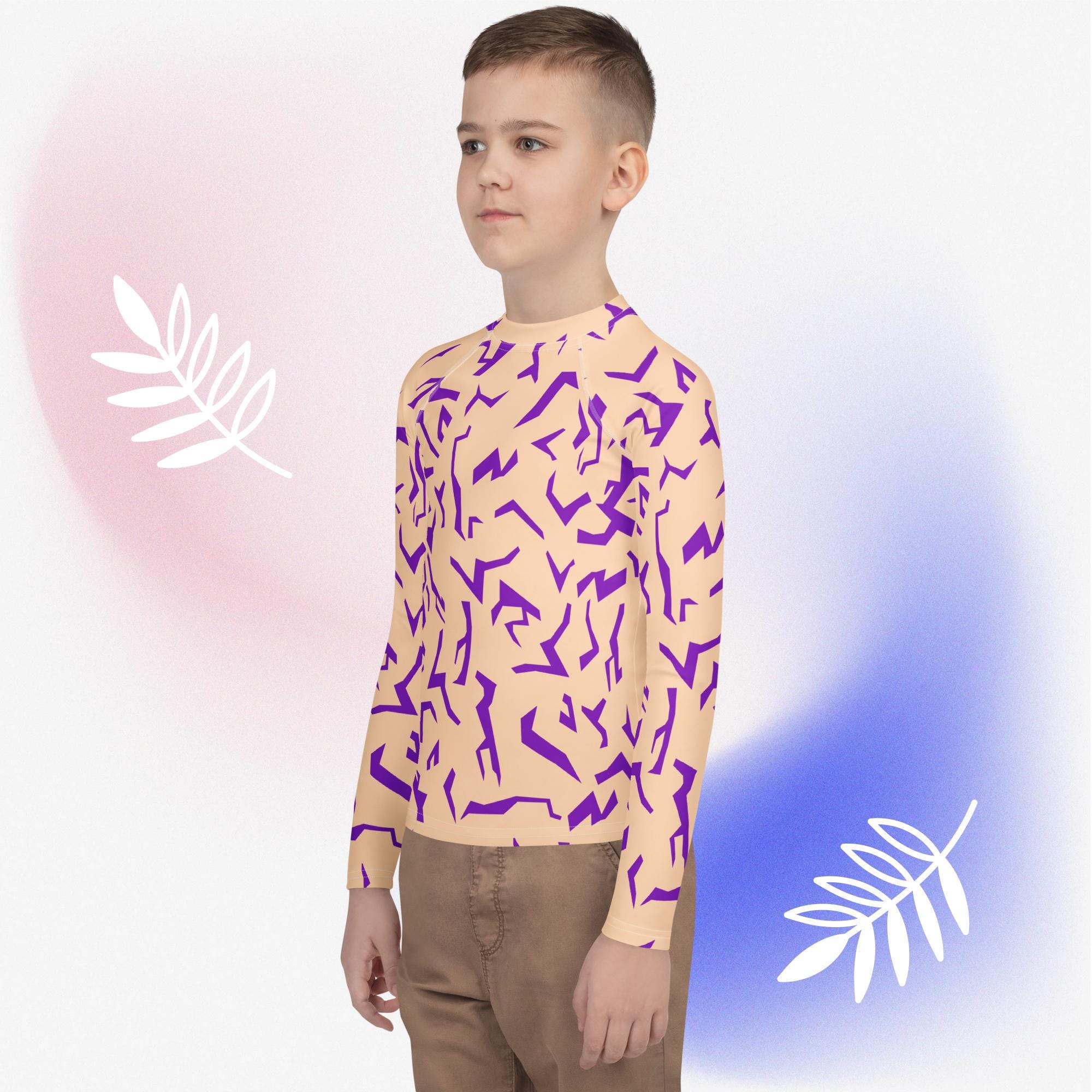 Pattern Rash Guard Kids Demon Hunter Patterns Rash Guard in Peach - Base Layer for a K-pop ...