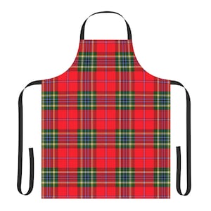 Stewart Plaid Tartan Chefs Apron | Love How You Look While Cooking Your Delicious Christmas Dinner | Ham, Turkey or Tofu This Aprons Got You