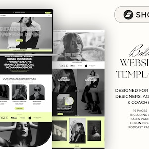 Bold Showit Website Template Bundle, Landing Page Website | Verkaufstrichter | Podcast Website Template | für Coaches & Kleinunternehmer