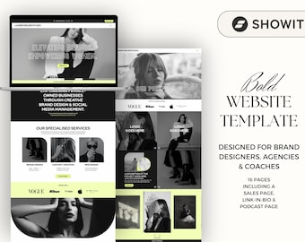 Bold Showit Website Template, Small Business, Coaches