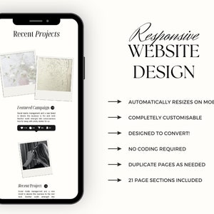 Minimalist Website Template for Canva, One-Page Canva Website Template for service based businesses, social media managers & brand designers image 4