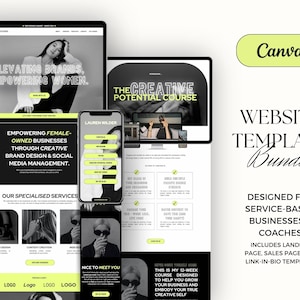 Bold Canva Website Template Bundle | Landing Page Website | Sales Funnel | Link-in-Bio Instagram Links | for coaches & small business owners