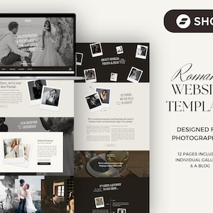 Premium Showit Photography Website Template Design | Website Portfolio Template for Videographers | Romantic, Classic, Modern Website Design