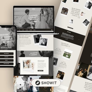 Showit Website Template for Photographers | Premium Website Portfolio Design | Romantic, Classic Website Design, Polaroid, Film Photography