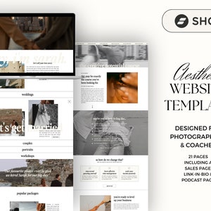 Showit Website Design Template Bundle for Wedding Photographers, Website for coaches, influencers wordpress blog theme, Podcast Website image 1