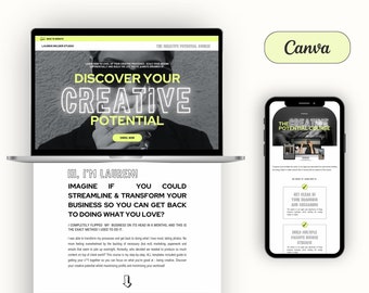 Canva Sales Page Website Template for coaches, influencers & small business owners | Coaching Sales Funnel Website Template for Canva | Bold