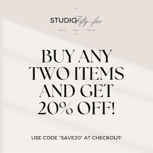 Buy any two items and get 20% off! Use code SAVE20 at checkout!