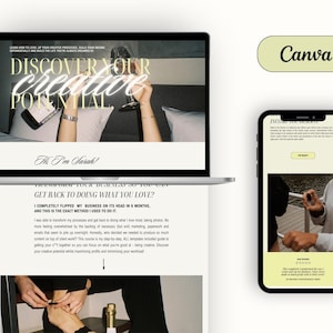 Canva Sales Page Website Template for coaches, influencers, small business owners, Coaching Sales Funnel Website Template, Fun Aesthetic