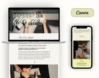 Canva Sales Page Website Template for coaches, influencers, small business owners, Coaching Sales Funnel Website Template, Fun Aesthetic