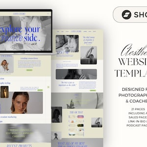 Showit Website Design Template Bundle, Website for photographers, coaches and influencers | wordpress blog theme, Podcast Website Template