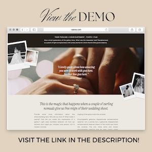 Premium Showit Photography Website Template Design | Website Portfolio Template for Videographers | Romantic, Classic, Modern Website Design image 10