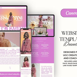 Canva Website Template Bundle | One-Page Website | Sales Page Template | Link-in-Bio Website Template | for coaches & UGC content creators