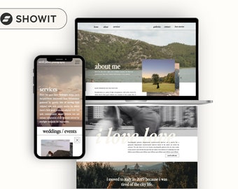 Showit Website Template for Photographers and Coaches, Website Design Bundle | wordpress blog theme, Podcast Website Template, UGC Website