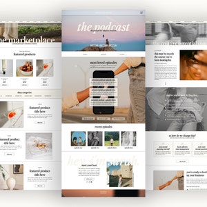 Showit Website Design Template Bundle for Wedding Photographers, Website for coaches, influencers wordpress blog theme, Podcast Website image 3