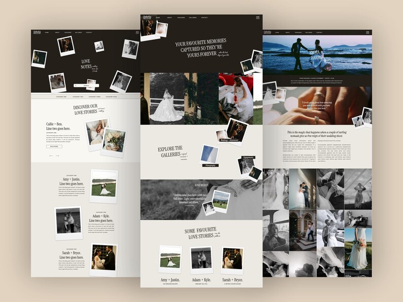 Premium Showit Photography Website Template Design | Website Portfolio Template for Videographers | Romantic, Classic, Modern Website Design image 2