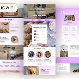 Bold Website Template Bundle for Showit, Brand Agency Website | Sales Funnel | Podcast Website Template | Website Template Design Bright