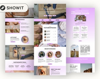 Showit Website Template Bundle, Brand Agency, Podcast, Sales Funnel