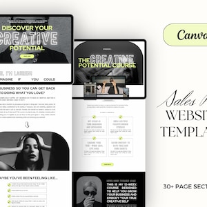 Szablon witryny internetowej lejka sprzedaży coachingowej dla Canva | Szablon witryny internetowej strony sprzedaży Canva dla trenerów, osób wpływających na innych i właścicieli małych firm | Bold