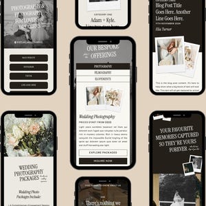 Premium Showit Photography Website Template Design | Website Portfolio Template for Videographers | Romantic, Classic, Modern Website Design image 4