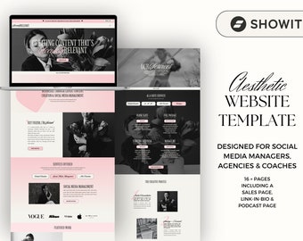 Showit Website Template for Social Media Managers, Virtual Assistants