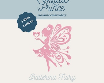 Ballerina Fairy Machine Embroidery Design: Magic Ballet Princess (5 Sizes) (Digital File
