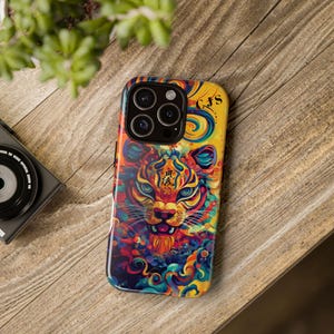 Vibrant Tiger Phone Case: Impact Resistant Animal Lover Gift
