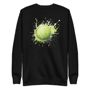 Tennis Ball Watercolour Black Unisex Premium Sweatshirt | US Open | French Open | Wimbledon | Australian Open
