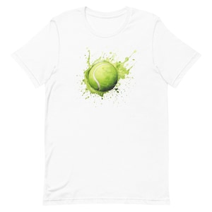 Tennis Ball Watercolour Unisex White t-shirt | US Open | French Open | Wimbledon | Australian Open