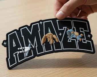Amaze, Amaze, Amaze Gestickter Aufnäher, Hail Mary Mission Gestickter Aufnäher, Space Adventure Aufbügler für Jacken, Taschen, Jacken, Taschen