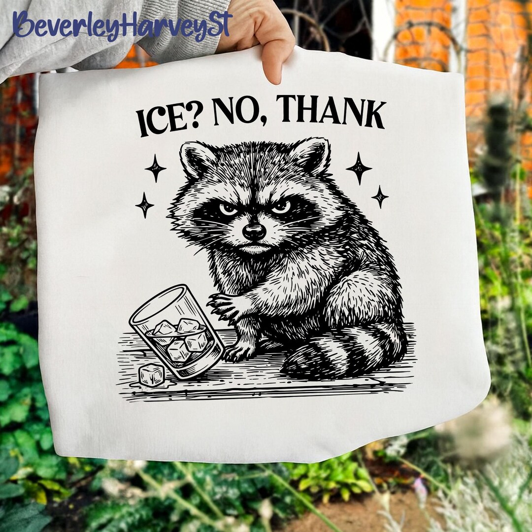No Ice Please Raccoon PNG, Funny Anti Ice Drink Png, Ironic Ice No ...