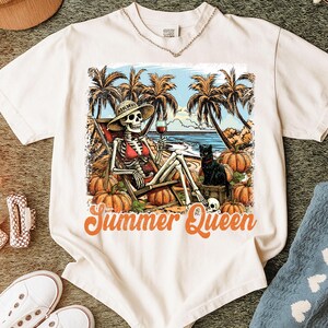 Summerween Vibes Png, Spooky Year Round Png, Halloween In Summer Png, Horror Summer Png, Retro Summer Png, Skeleton png