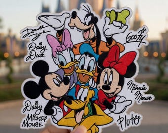 Apliques bordados do Mickey e seus amigos da Disney, aplique termocolante do Mickey, aplique da Disneylândia, apliques do Magic Kingdom, presente para crianças.