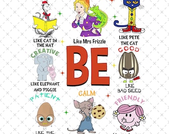 Be yourself Children's Book Png, Teacher Motivational Png, Cartoon Characters Png, Children's Book Gift, Gift For Teacher, Book Lover