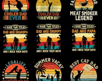 Dad Bundle Png, Father's Day Png, Best Dad Ever Png, Funny Dad Png , Grandpa Png, Gift For Dad, Sublimate Designs Download