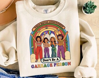 Vintage Non essere una persona spazzatura Gay Pride LGBT Png, Pride Rainbow Png, Mese dell'orgoglio Png, Lgbt Ally Download digitale