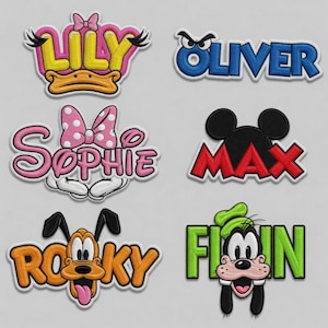 Patches personalizados bordados com nome, Mickey e amigos da Disney, patch termocolante do Mickey, patch da Disneylândia, patches do Magic Kingdom, presente para crianças.