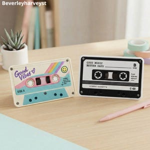 Cassette Tape Embroidered Patch, Retro Music Iron On Patch, Vintage Mixtape Applique, 90s Vibe Jacket Badge, Good Vibes Audio Gift