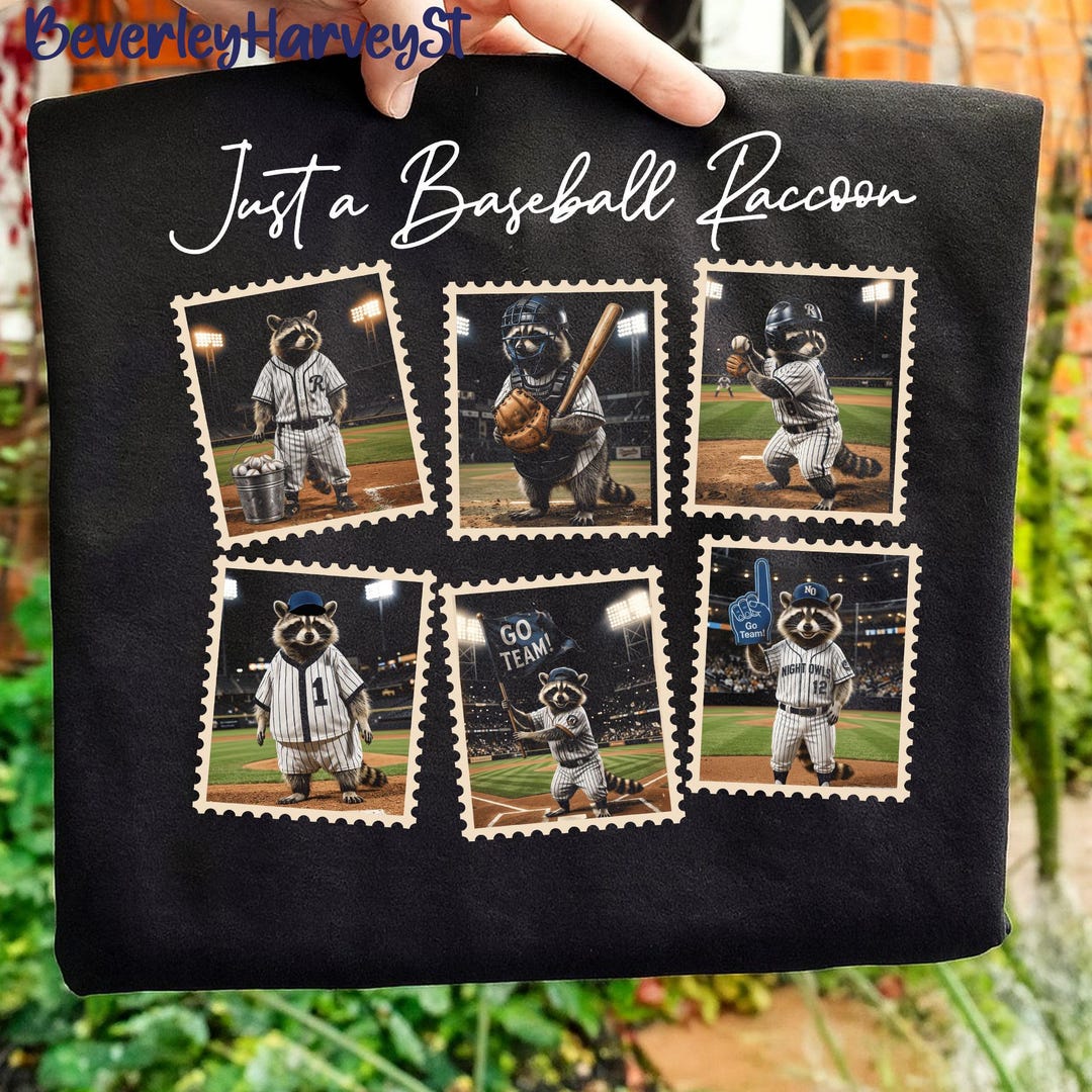 Baseball Raccon Just A Baseball Raccoon Stamp Vintage , Baseball Mama Png, Baseball ...