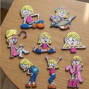 Lizzie McGuire Broderad lapp, Läsande flicka-lapp, Bokälskare-märke, Bibliotekariegåva, Stryk-på-lapp, Ryggsäckslapp