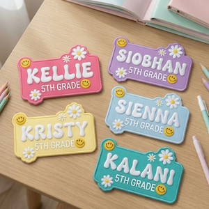 Parche personalizado con nombre, etiqueta bordada con nombre para mochilas, uniformes, gorras y pantalones vaqueros infantiles, parche para la vuelta al cole, parche termoadhesivo o para coser.