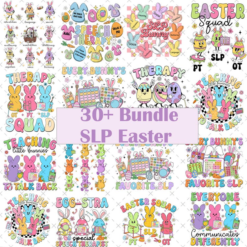 30+ SLP Easter Bundle Png, Speech Language Therapist, Every Bunny's ...