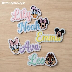 Custom Name Magic Kingdom Embroidered Patches, Personalized Mouse And Friend Iron On, Gift for Kids, DIY Jacket Backpack Hat