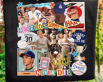 Imagem PNG retrô dos anos 90 "Lendas do Beisebol Nunca Morrem", Design de Camiseta de Filme de Beisebol PNG, Imagem PNG da Equipe do Time de Beisebol, Download Instantâneo