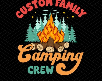 Camping Crew 2025 png, Campeggio in famiglia png, Campeggio coordinato png, Campeggio per ragazze, Viaggio in famiglia, Vacanza tra ragazze, Falò, Regalo per gli amanti del campeggio